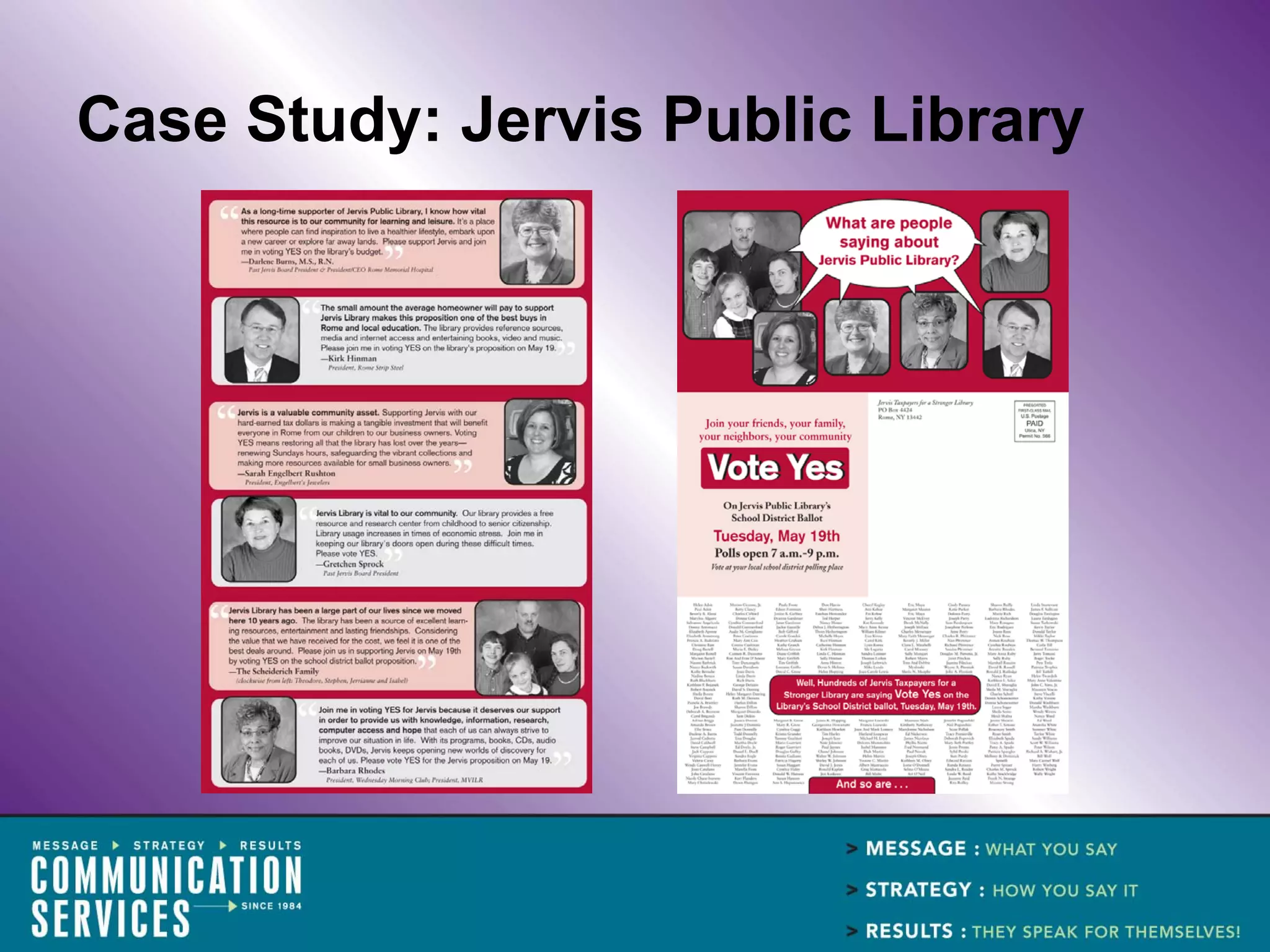Case Study: Jervis Public Library
 