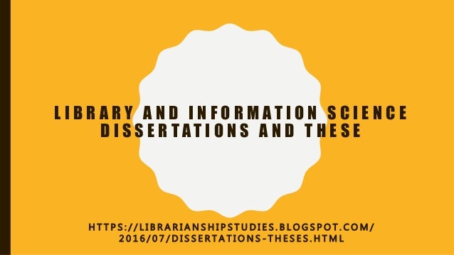 Dissertation library science