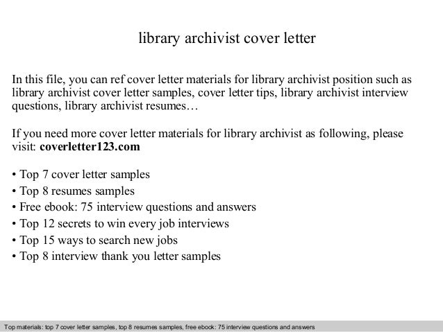archivist cover letters