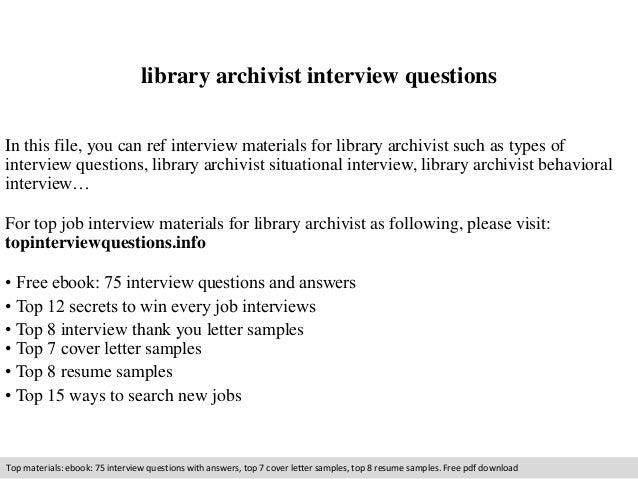 archivist cover letters