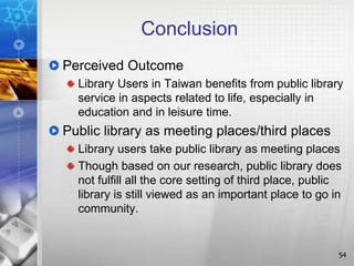 Library as a third place and her contribution to social capital | PPTX