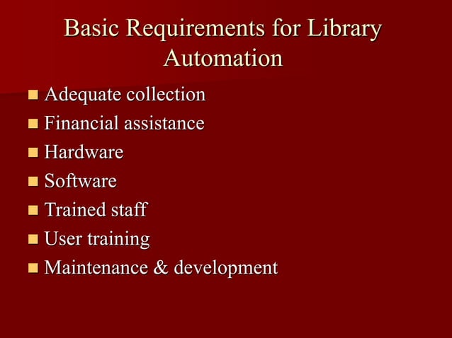 Library Automation.ppt for library and information science | PPT