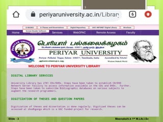 Slide : 3 Meenakshi.k 1st M.LIb.I.Sc
3
 