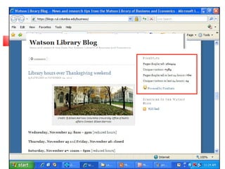 01/21/11 Workshop on Web Technology in Library Services 