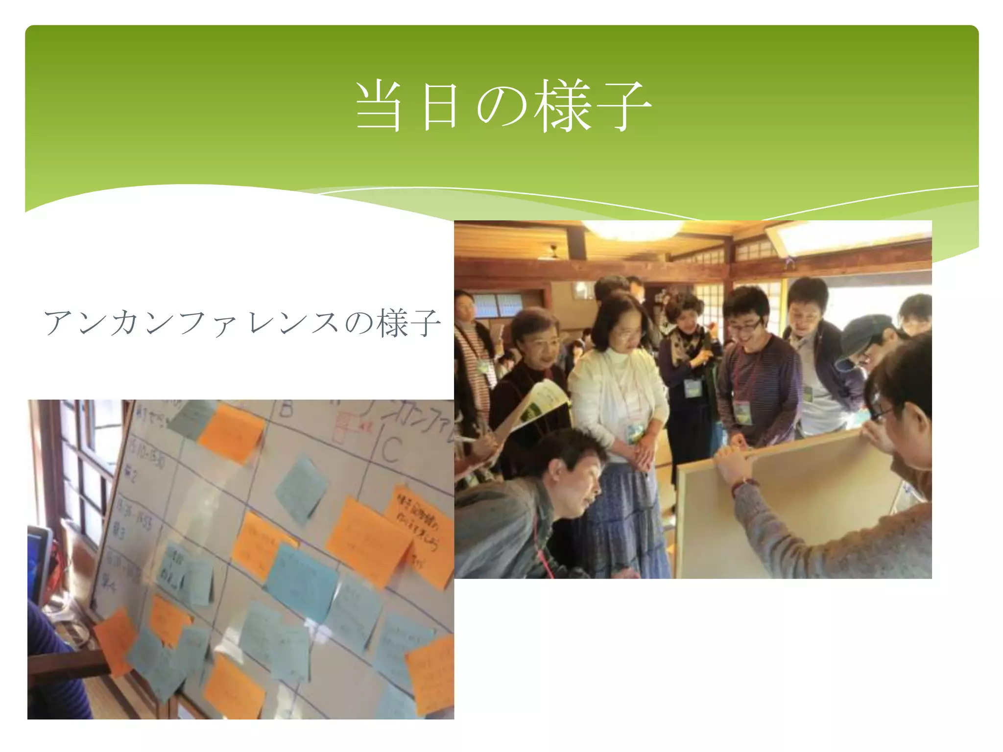 当日の様子


アンカンファレンスの様子
 