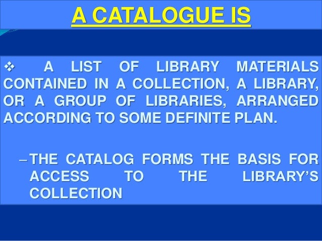 Library cataloging