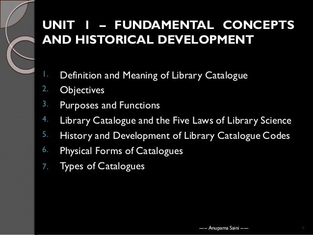Theory Of Library Cataloguing