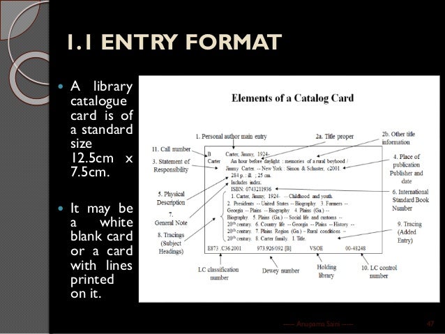 Theory of Library Cataloguing