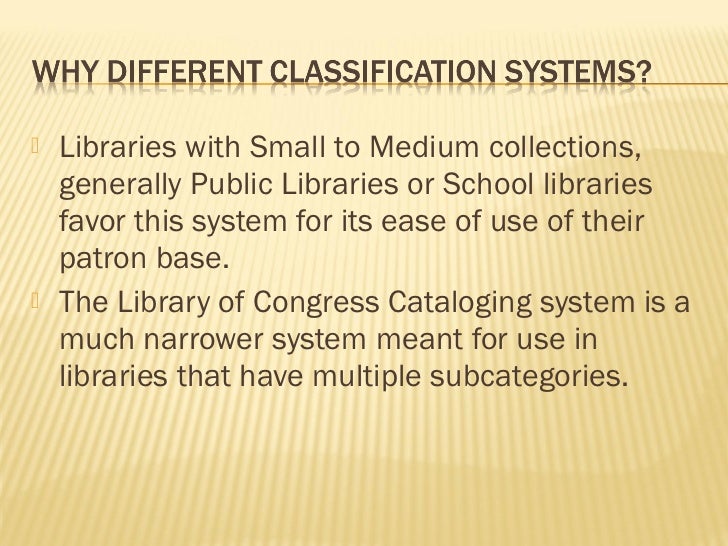 Library classification systems.ppt 2011