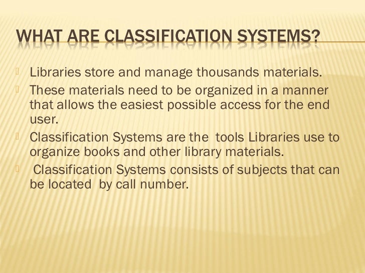 Library classification systems.ppt 2011