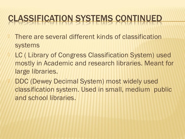Library classification systems.ppt 2011