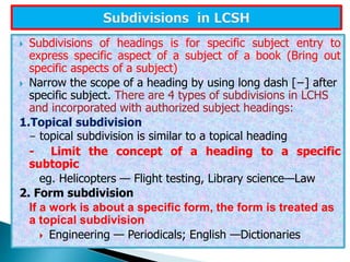 Library congress subject headings | PPTX