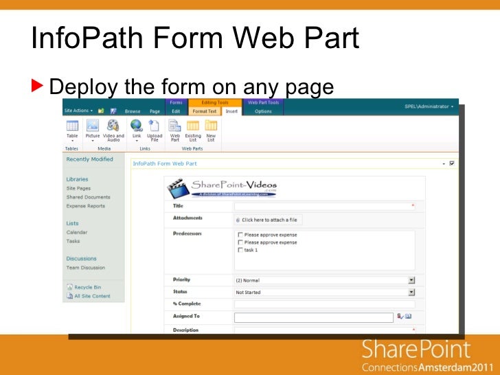 infopath library document form using InfoPath Modify SharePoint forms library