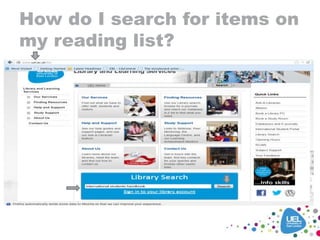 How do I search for items on
my reading list?
 