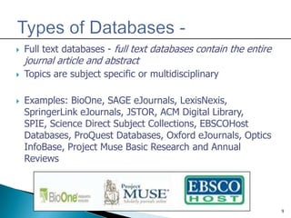 Library information research strategies overview | PPT