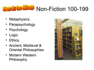 Non-Fiction 100-199 Metaphysics Parapsychology Psychology Logic Ethics Ancient, Medieval & Oriental Philosophies Modern Western Philosophy Back to Map 
