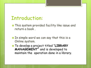 Library management | PPT