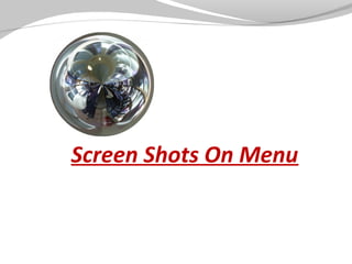 Screen Shots On Menu

 