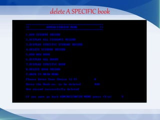 delete A SPECIFIC book
 