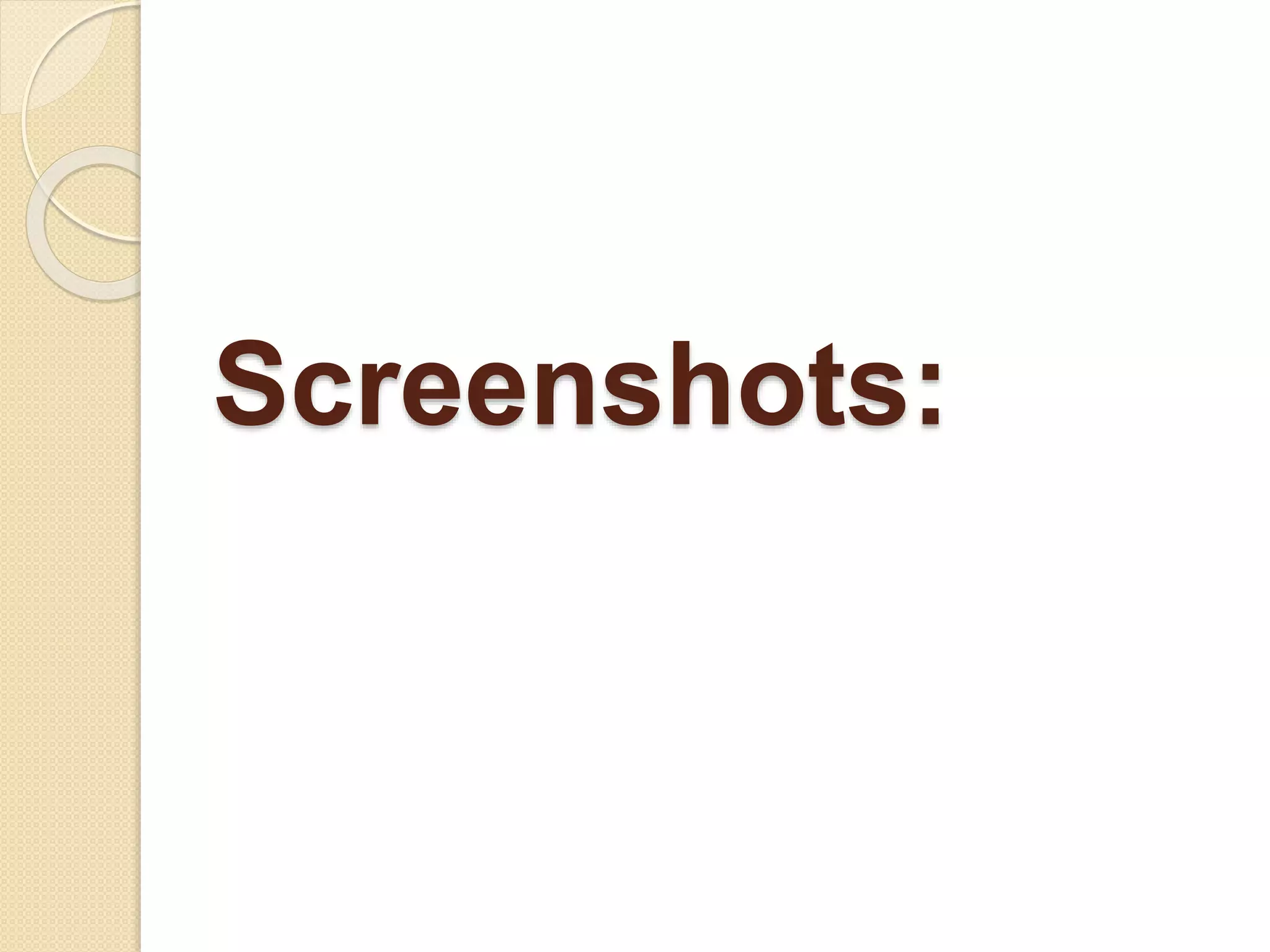 Screenshots:
 