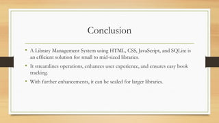 Library management system using HTML .pptx
