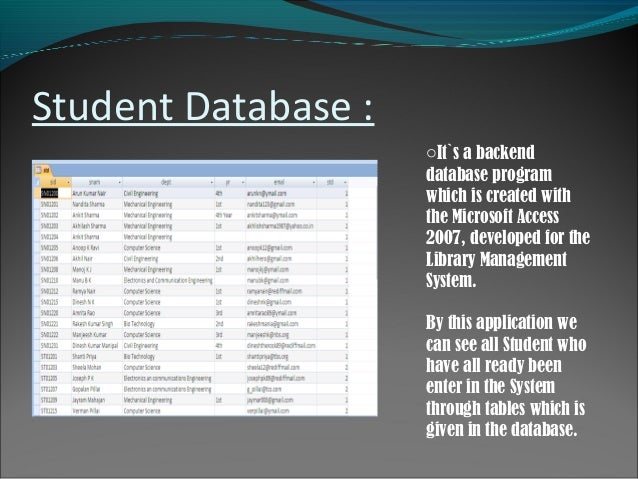 ms access student