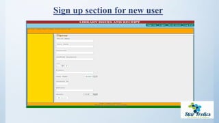 Sign up section for new user
 