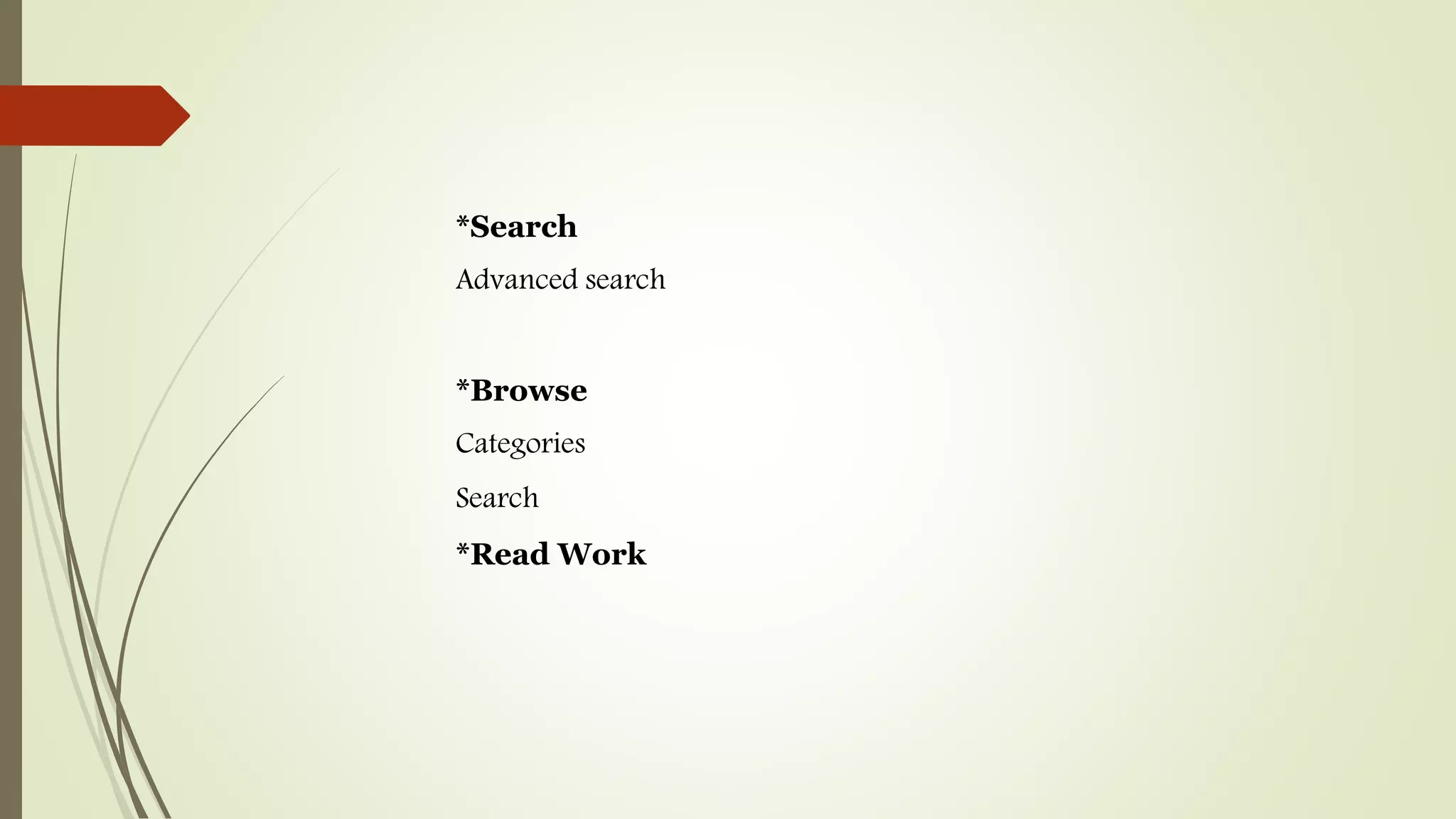 *Search
Advanced search
*Browse
Categories
Search
*Read Work
 