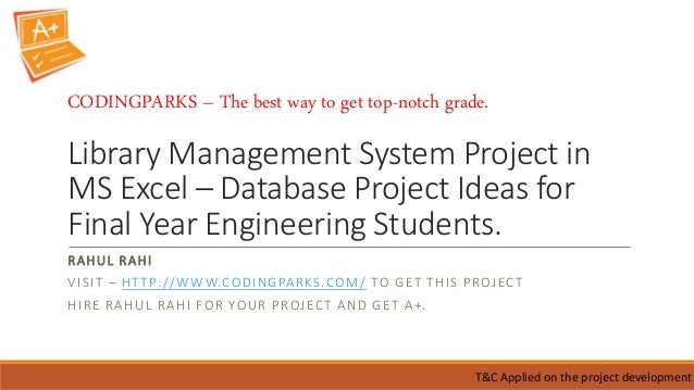 excel project for students