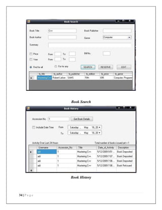 34 | P a g e
Book Search
Book History
 
