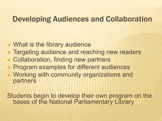 ppt - re-aligning library culture to meet user needs:... Library marketing (eng) | PPTX