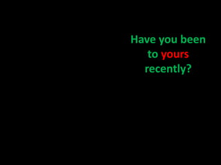Have you been to yours recently?