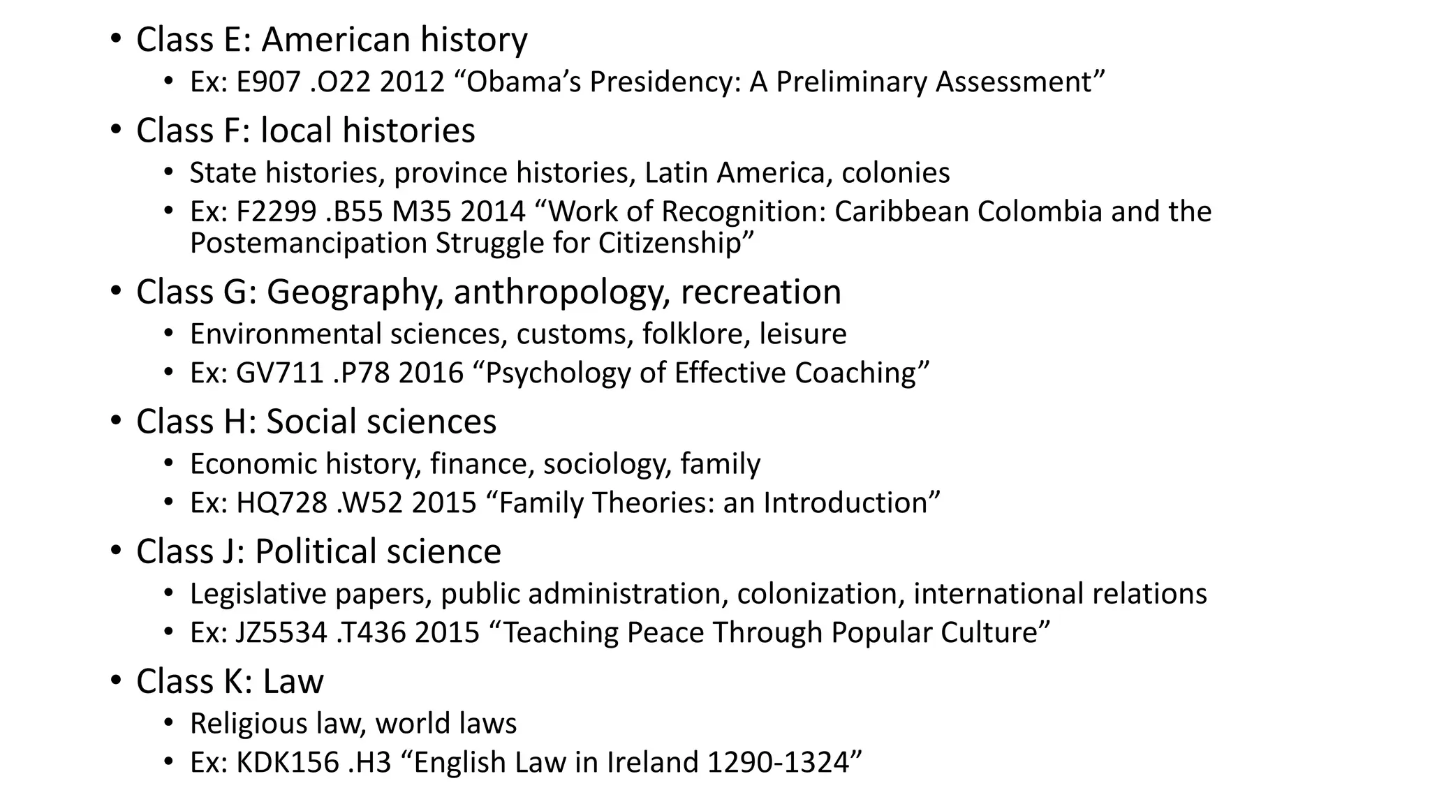 Library of Congress Classification | PPTX