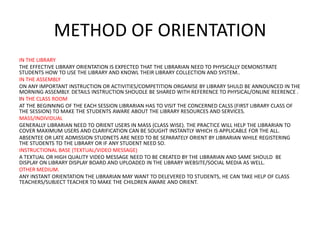 Library Orientation: Initiative for Reading habits development | PDF