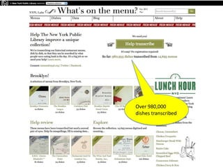 Over 980,000
dishes transcribed
 