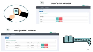 Liste d’ajouter les Statuts
Liste d’ajouter les Utilisateurs
18
 