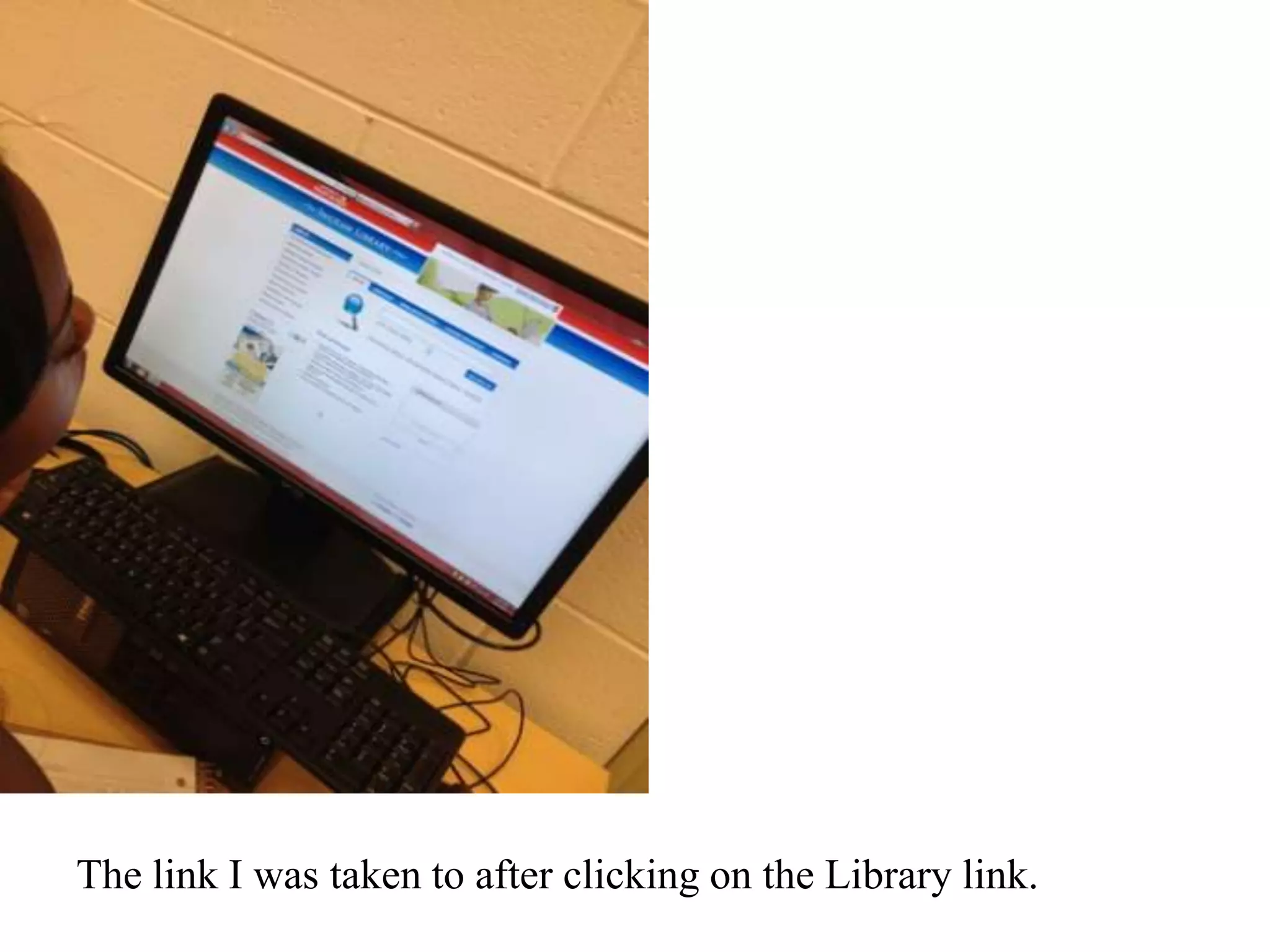 The link I was taken to after clicking on the Library link.