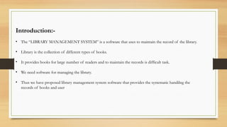 library management system with dbms using mysql | PPT
