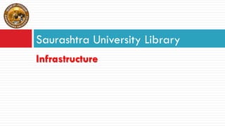 Infrastructure
Saurashtra University Library
 