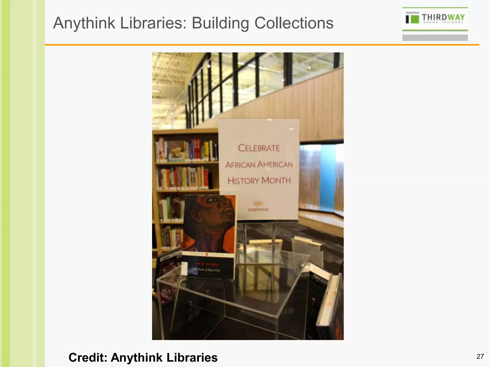 27
Anythink Libraries: Building Collections
Credit: Anythink Libraries
 
