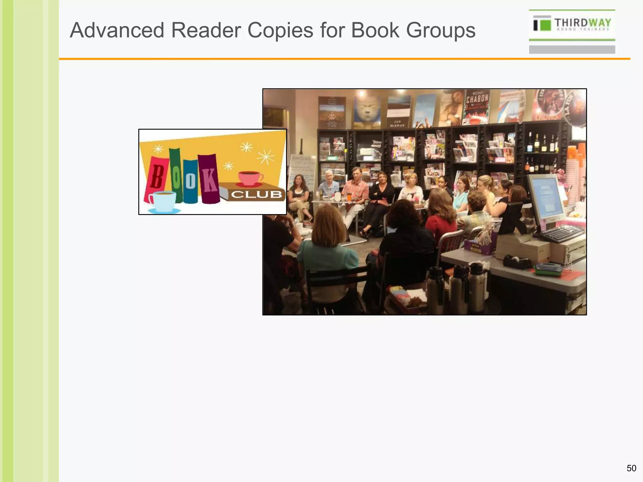 50
Advanced Reader Copies for Book Groups
 