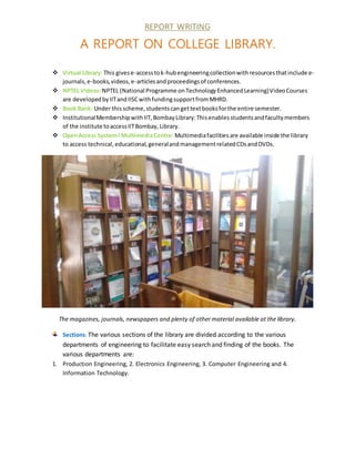 A Report on College Library. | DOCX