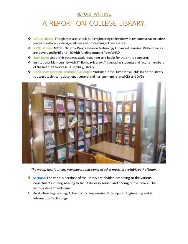 A Report on College Library.