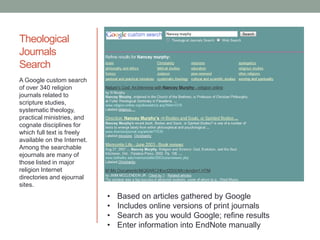 Terms chosen are not always those in common useExamplesLuke’s Case for ChristianityApologetics—Early church, ca 30-600Bible. N.T. Luke—Theology	Habits of the Mind: Intellectual Life as a Christian CallingThought and thinking—Religious aspects—ChristianityIntellect—Religious aspects--Christianity