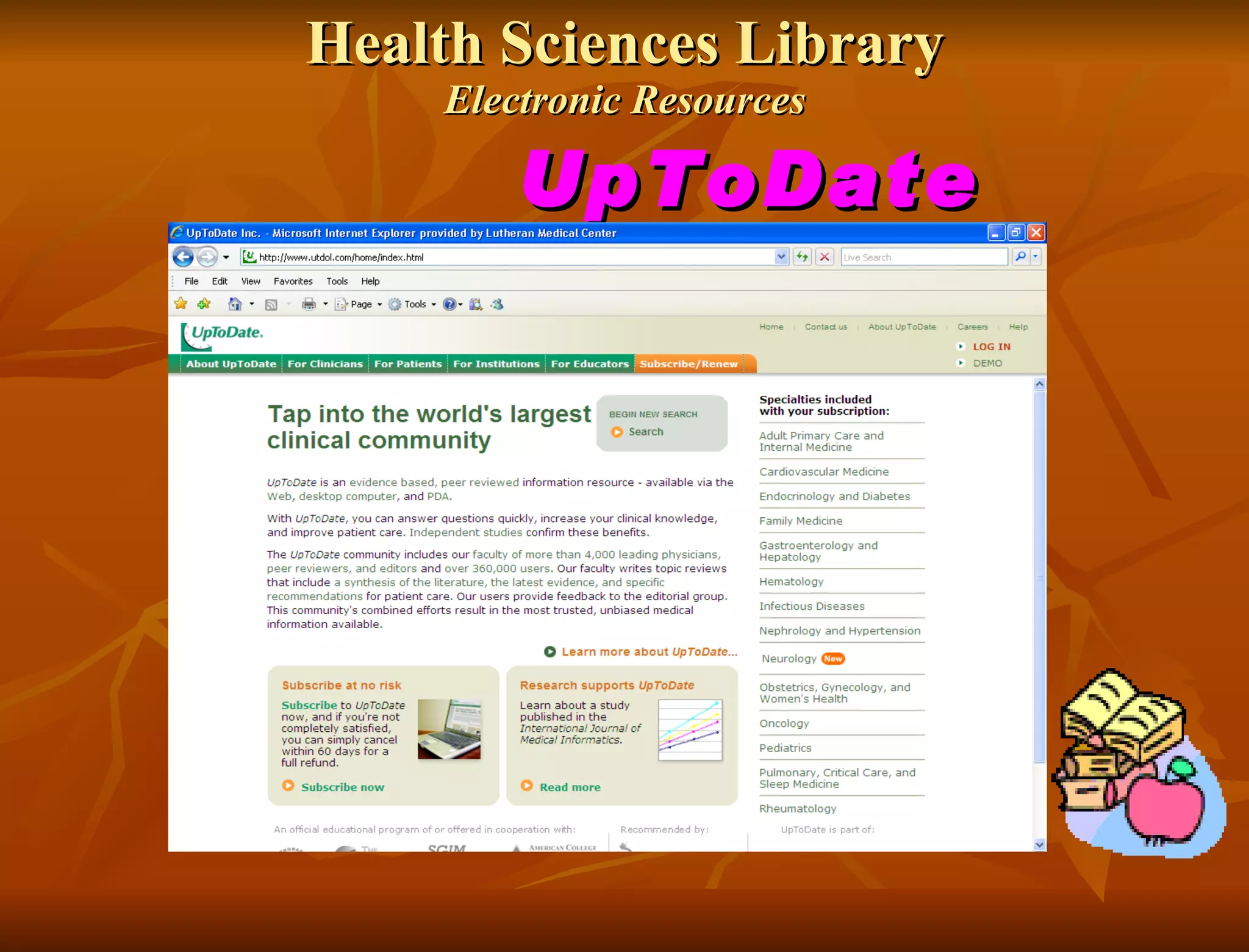 Health Sciences Library Electronic Resources UpToDate 