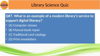 Library Knowledge Questions Emerging library information science MCQs | PPTX