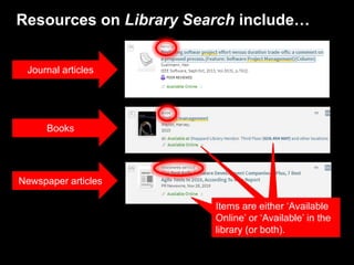 Library Search 2:  Extras 2021 Slide 3