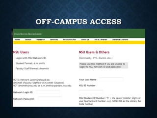 OFF-CAMPUS ACCESS
 