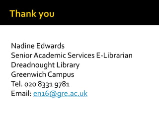 Most importantlyContact your Academic Services Librarian for support and assistance in making the most effective use of library services and resources