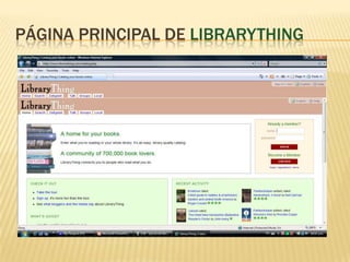 Página principal de librarything